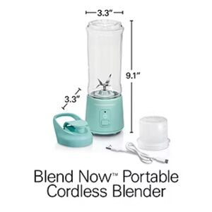 Hamilton Beach Blend Now Portable Cordless Blender Teal Aqua NWOT